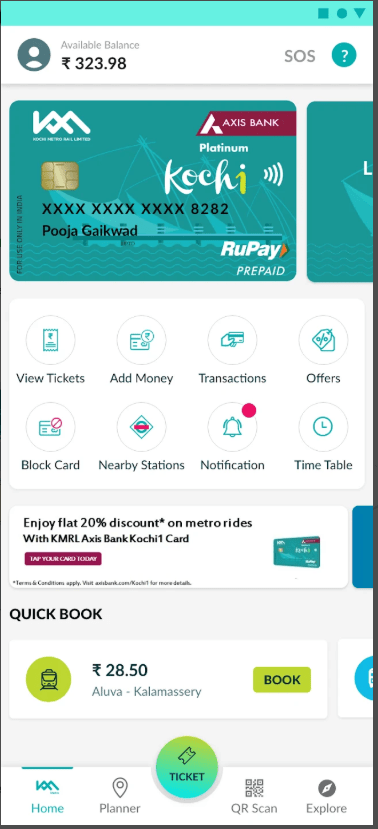 Kochi1 App by KMRL & Axis Bank